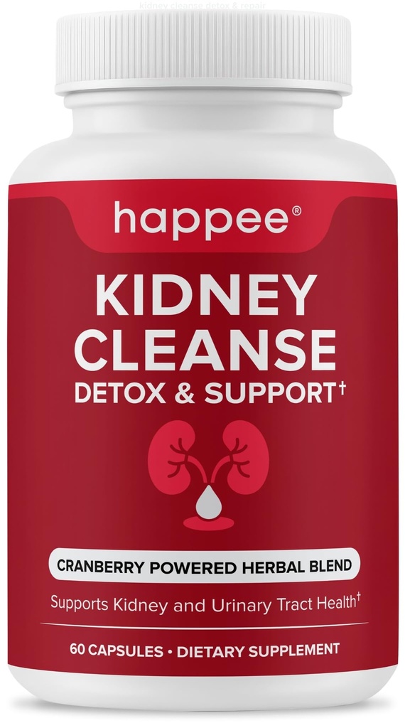Ginney Cleanse Detox & Repair Formula - Natural Kidney Dukungan dengan Ekstrak Cranberry & 21 Herbs untuk Renal, Bladder, & Uriner Tract Kesehatan - Flush Toxins & Restore Kesehatan - 60 Kapsul