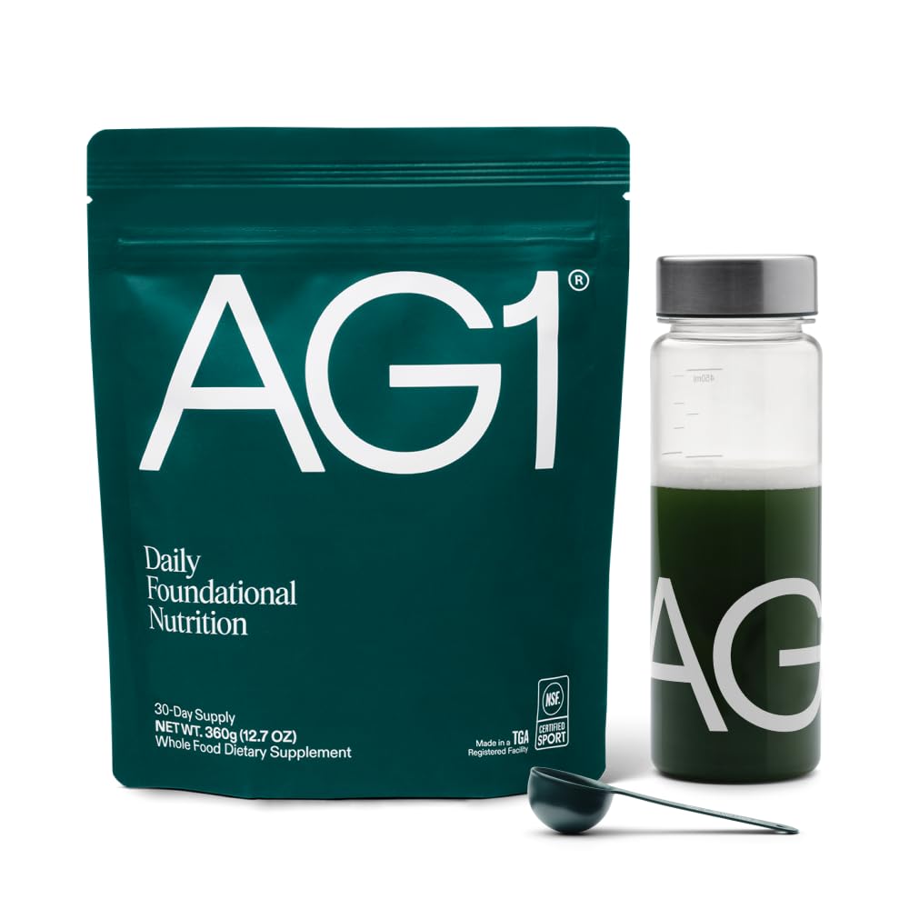 AG1 Greens Powder Supplemen 124; Impress Gut Health 12.4; Multivitamin, Probiotic, Gluten Free, Vegan dan Keto Friendly 124; Shaker & Scoop disertakan 124; 75 Vitamin (Athletic Greens), Formula Klasik