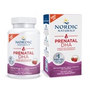 Nordic Comparals Prenatal DHA, Strawberry - 120 Soft Gels - 830 mg Omega-3 + 400 IU Vitamin D3 - Mendukung Pengembangan Otak pada Bayi Selama Pregnancy & Lactation