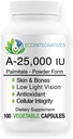 A-25,000 iu Palmiate Vegan, Powder Form (100 Kapsul) Non- GMO, Dukungan Cahaya Rendah, Dukungan Ammune, Integritas Seluler dari Skin & Bones, Antioksidant