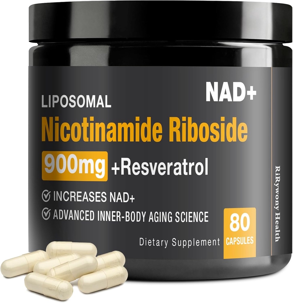 NAD + Tambahan - NAD + dengan Nicotinamide Riboside (NR) dan Resveratrol Quercetin 900mg, 80 Capsules, USA-063-0911XL-136NAD