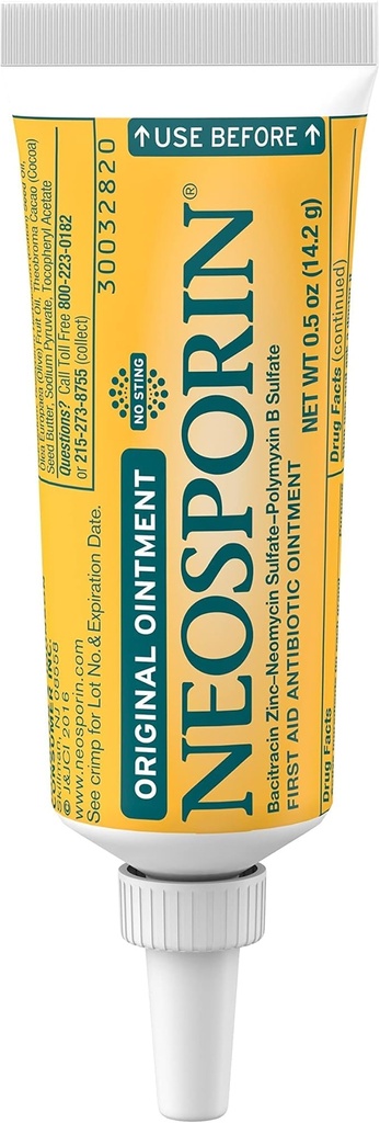 Neosporin Pertama Aid Antibiotic Oconsult dengan Bacitrasin Zinc untuk Perlindungan Infeksi, Perawatan Wound & Scar Applications Minor Cuts, Scrapes and Burns, .5 oz