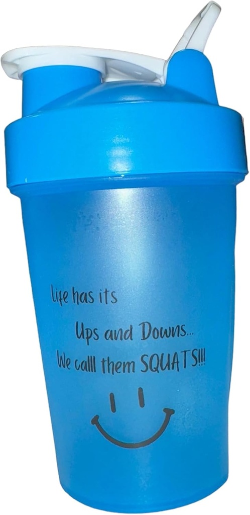 Protein Shaker Bottle, Shakelite - 130z BPA- Free Bender dengan Secure Leak- Provict Lid & Mixing Ball - Sempurna untuk Gym, Fitness, dan On- the Go Nutrition BLUE