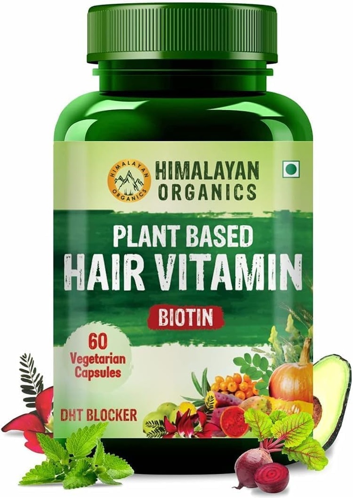 Tanaman Berdasarkan Rambut Vitamin Biotin (60 Veg Capsules) 100% Herbal dengan Efek Sisi Tidak Dikenal - oleh farmakylife