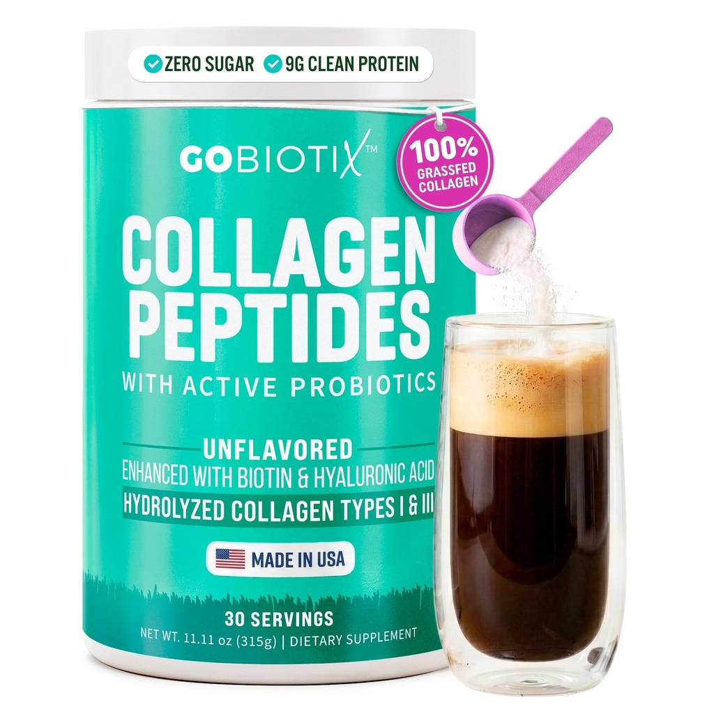 GOBIOTIX Collagen Powder Suplemen dengan Propoles - Powder Protein Hidrolyzed untuk Perempuan - Rambut Skin dan Nails, Gabungan dan Kesehatan Digetical - Collagen Peptides Tipe I dan III - 30 Servis