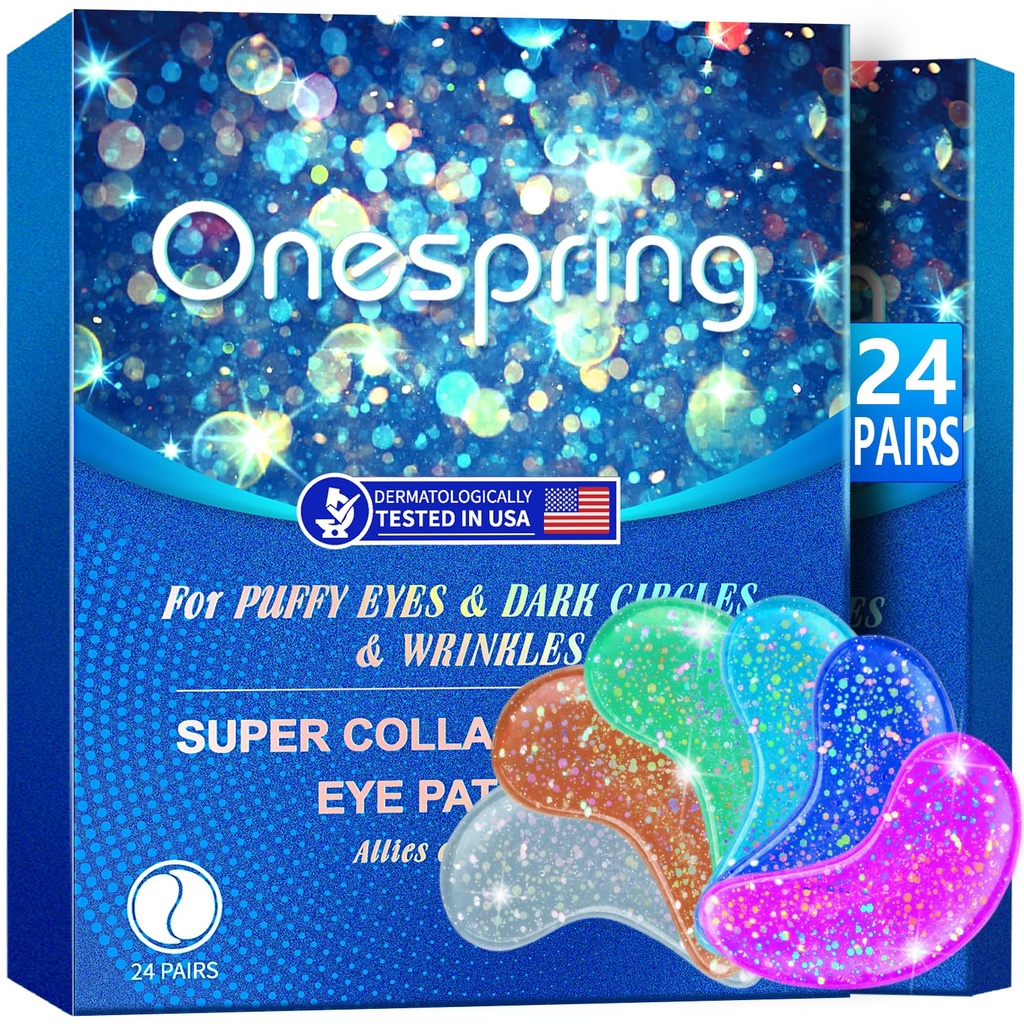 "Under Eye Patches for Puffy Eyes, Wrinkles, Dark Circles, Natural Collagen Eye Gels, Under Eye Mask Patches for Face to Sootthe Puffiness, Eye Bags"