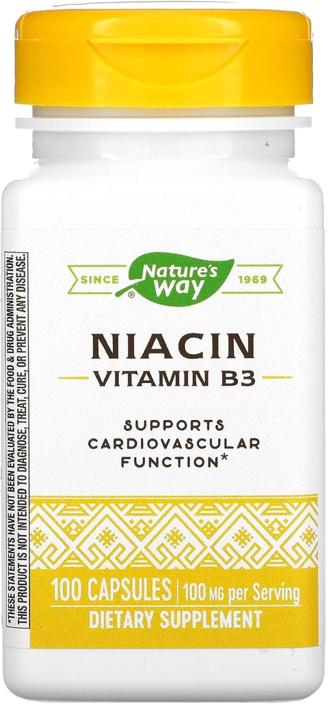 Niasin, Vitamin B3, 100 mg, 100 Kapsul, Jalan Alam
