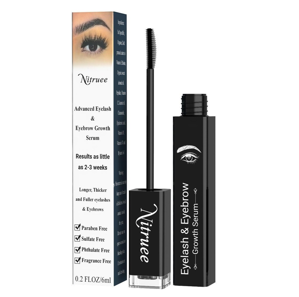 Eyelash Growth Serum - Lash Serum untuk Pertumbuhan Eyelash - Eyelash dan Eyebrow Growth Serum untuk Preaeve Longer, Fuller Lashes dan Brows- Lash Alam Enhance dengan Eyelash yang kuat Formula Formula