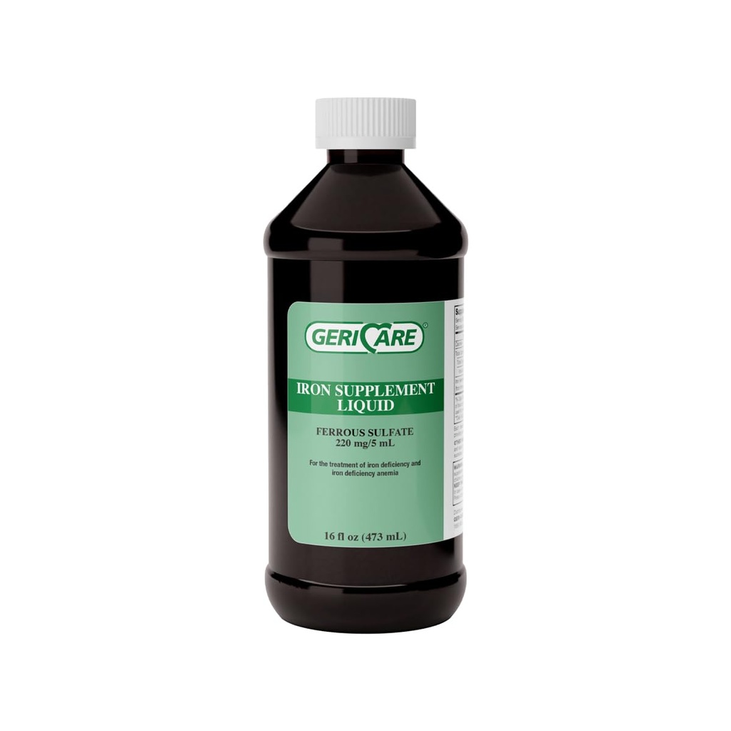GeriCare 220 High Potency Liquid Iron Supplemen 124; Cair Besi untuk Dewasa 124. untuk Anemia dan Deficiency Besi 124; 220mg dari Iron Per 5mL Dose. (Paket 1)