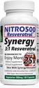 Nitro Synergy Resveratrol (Nitro500) dengan hingga 25x Solubility - 60 Vegetarian Capsules - 30 pelayan - 500 mg per Serving