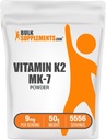 BulkSuplements.com Vitamin K2 Powder - Vitamin K2 MK-7, sebagai Menaquinone powder - K2 Vitamin Suplemen untuk Wellness, Gluten Bebas, 9mg per Serving, 50g (1.8 oz) (Paket 1)