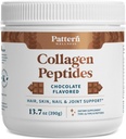 Pattern Wellness Collagen Peptides Powder (Tipe I & III) - Rambut, Nails, Skin and Joint Health - Grass Fed & Pabrised - Collagen Hydrolyzed, Non- GMO, Dairy Free, & Keto - Chocolate (13 Oz)