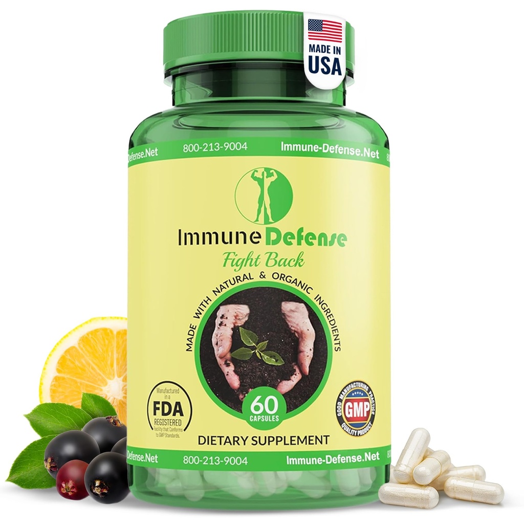 Suplemen Dukungan Imune - Natural & Organic Ammuniune Boosters for Dewata - Dukungan kekebalan dengan Vitamin C & Vitamin D, Bawang Putih, Lemon, Elderberry, Selenium & Zinc - 60 Kapsul