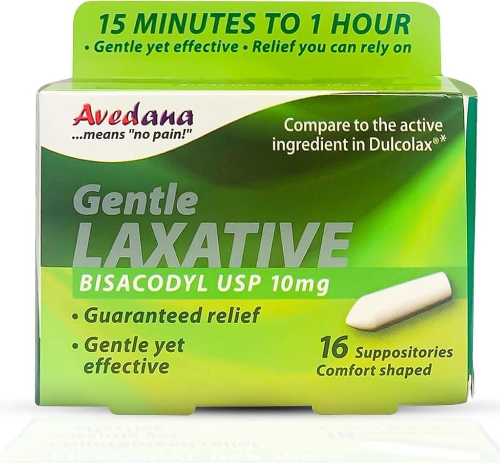 Suplai Laxodel Bisasetil 124; USP 10mg untuk Relief Cepat, Konstitasi Lembut 124; Komen- Berbentuk, Paket 16 Suppotory