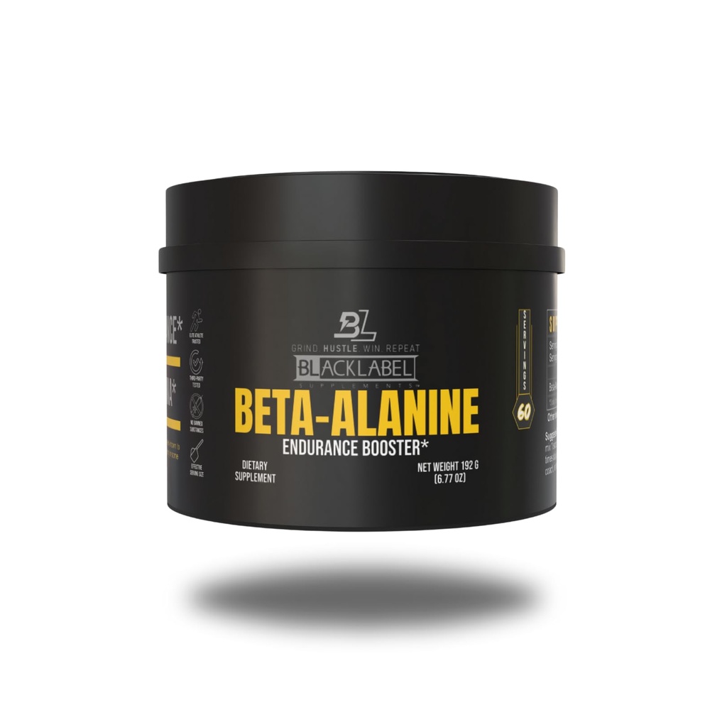 BLACKLABEL Suplemen Beta- Alanine Powder, 60 Hamba - Unflagranted Amino Acid Support, High-Intensity Training, Sprint, Crossfit & Sports Performance - Caffeine- Free