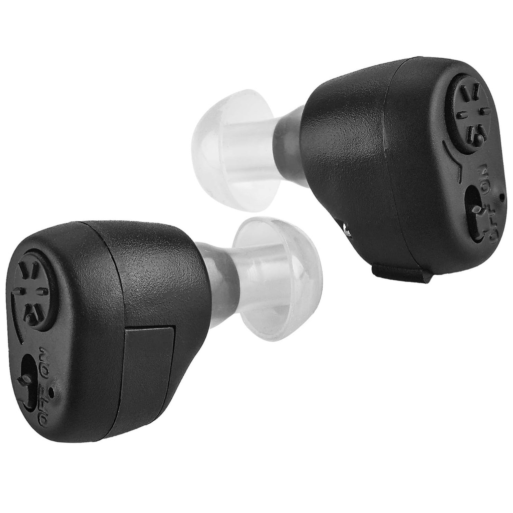 Digital - In- The- Canal (ITC) Pair Perangkat In Ear, Dokter Desain Pribadi untuk Dewasa dan Enhancer Set, (Hitam)
