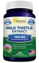 Suplemen Tepung Nutrition Sumur 1000mg 200 Kapsul, Max Kekuatan 4X Terkonsentrasi Ekstrak 4: 1 Pil Bubuk Benih Susu Thistle Herb, 1000 mg Silymarin Ekstrak untuk Dukungan Liver, Cleanse, Detox