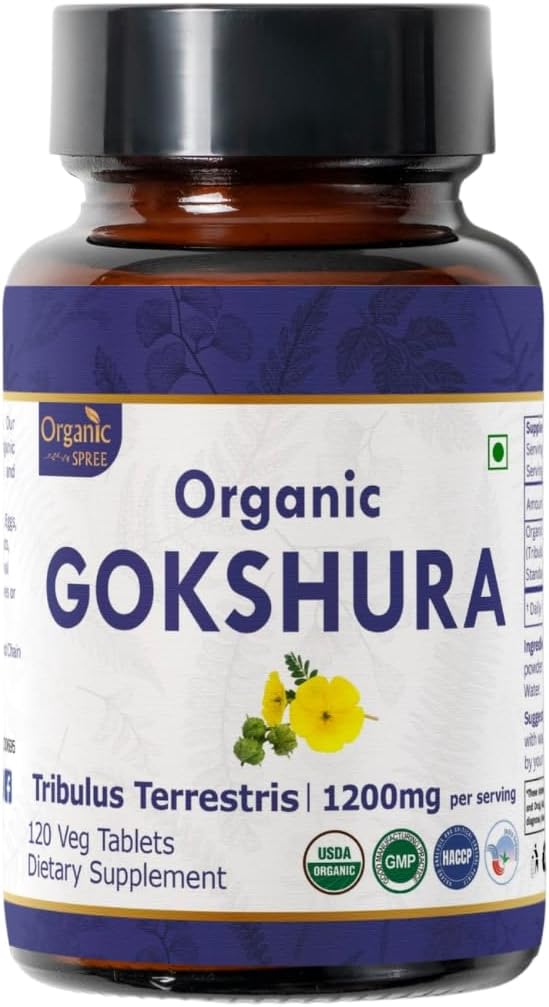 Gokshura 120 Tablets 126; Tribulus Terrestris (Gokshura) 124; USDA Organik yang bersertifikat 124; Mendukung Kebal dan Kekuatan 124; Organik dan Alami 120tab