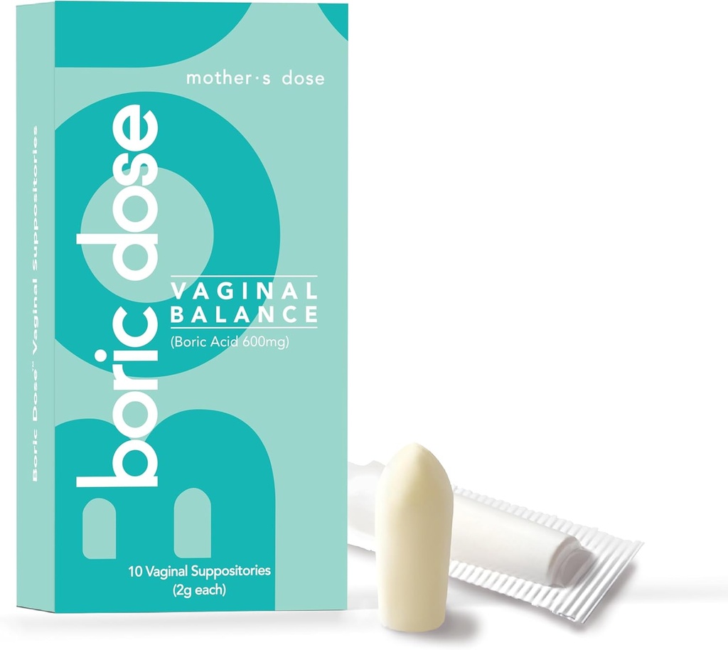 Ibu Dose Boric Acises Suplotories - Menjaga dan Balance Healthy Vaginal pH, Manage Odor, Hydrates, & Moisturizes. USA Made with added Cocoa Butter and Coconut Oil