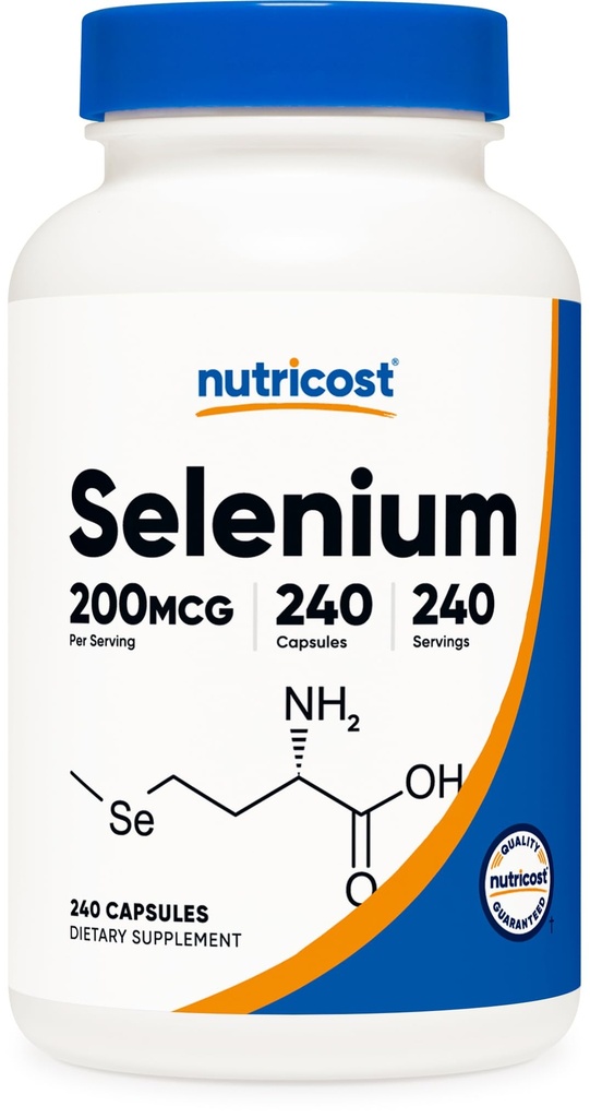 Nutricost Selenium 200mcg, 240 Vegetarian Capsules, Non- GMO, Gluten Free L- Selenomethionine
