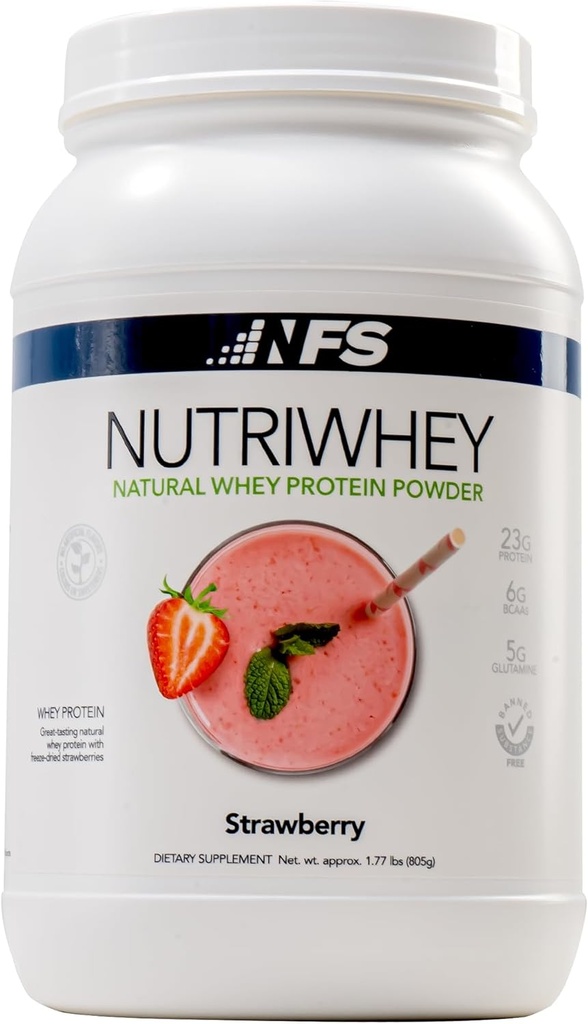 NF Sports Post Workout Nutri Whey Protein Powder, Dietary Supplement, Amino Energy, Supports Immunity, BCAA Powder, Helping Fight Stress (Alpine Strawberry Powder, 828g, 23 Servings)