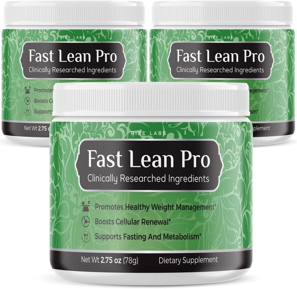Rize Labs Fast Lean Pro, Revisi Fast Lean Pro Advanced Formula, Hidration FastLeanPro BCAA Drink Capsules in a Jar, Easy to Scoop and Tastes Great (90 Servings) (Paket 3)