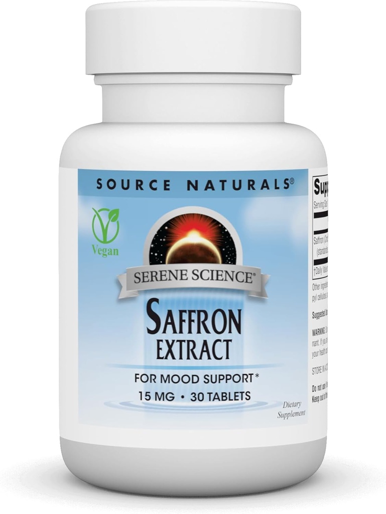 Ekstrak Saffron Sains Serene sumber, untuk Dukungan Mood * - 30 Tablet