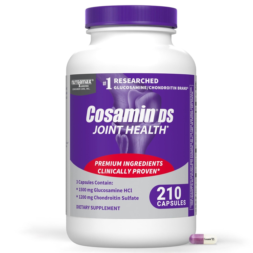 Nutramax Cosamin ® DS Joint Health Supplement with Glucosamine & Chondroitin for Men & Women 's Joint Health, 210 Capsules