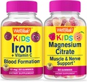 WellYeah Iron + Vitamin C Kids + Magnesium Citrate Kids, Gummies Bundle - Great Tasting, Vitamin Suplemen, Gluten Bebas, GMO Bebas, Gummy Chewable