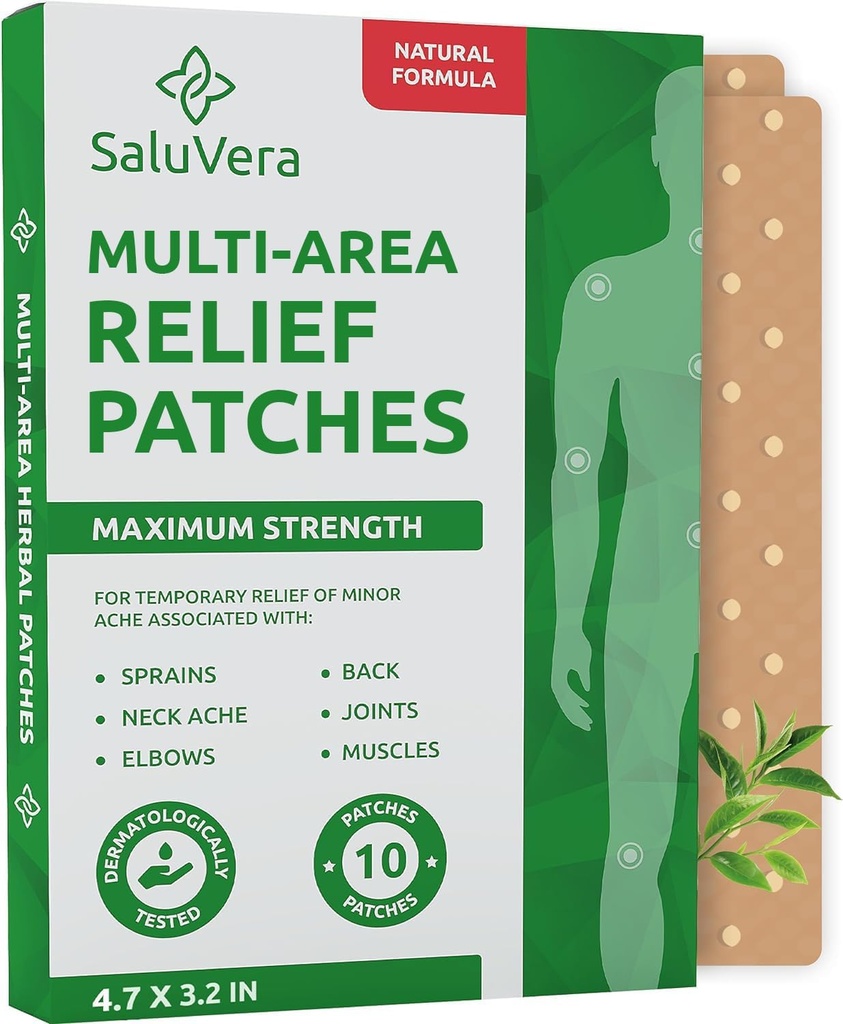 Patch - Extra Large Heat Patches - Maximum Strength Natural Muscle & Joint Relief Patch - Fast- Acting, Gentle on Skin, Hot Patches for Back, Shoulder, Neck, Knee & Foot, 10 Pack (L)