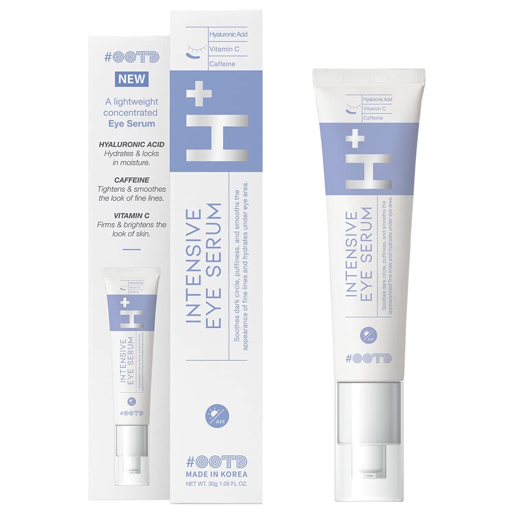 Korean Eye Serum for Under Eye Hydrating, Anti- aging Wranges Firming Puffy Eye Bags Dark Circle, Hyaluronic Acid, Vitamin C, Caffeine, Vegan Under Eye Treatment 30g