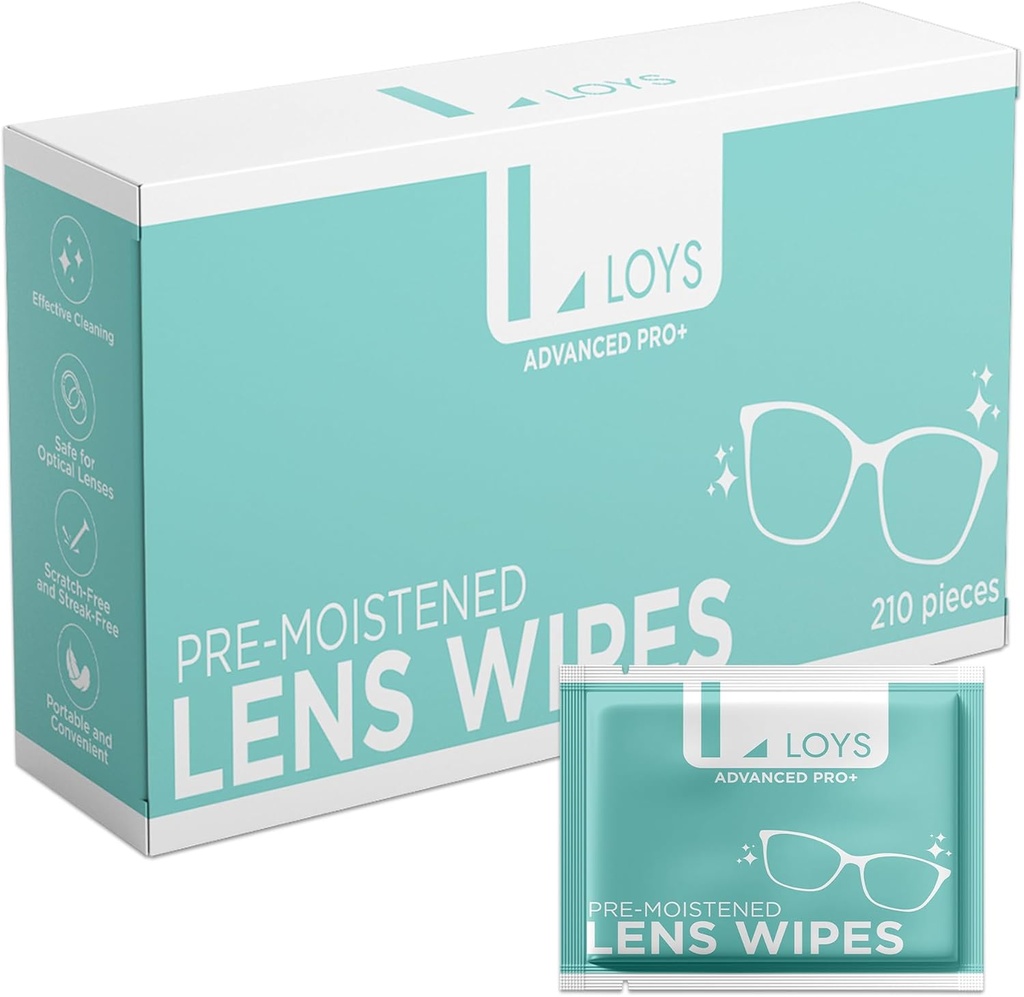 Lets Cleaning Wipes for Eyeglass Cleaner, Pre-moistened Individually Wraped Stracth Free Cleaner Wipes for Labtop, Sunglasses, Camera, Gooles by Loys Advanced Pro, 210 Counts