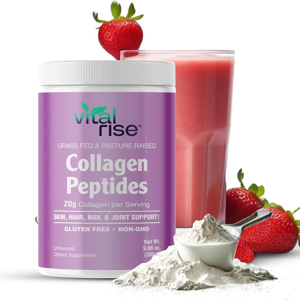 - Rambut, Skin, Nail, dan Dukungan Bersama - Tipe I & III Grass- Fed Collagen Suplemen Perempuan; Non-GMO, Dairy- Free 124; 9.88 Oz (280g) Unfeathed