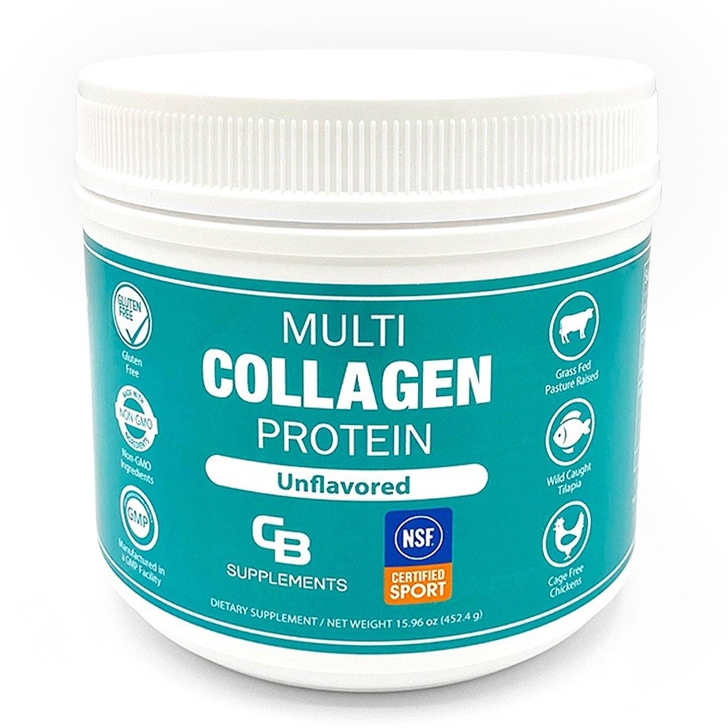 CB Suplemen NSF Disertifikasi untuk Sport Multi Collagen Powder Bone, Skin, Hair, dan Gabungan Dukungan 124; Suplemen Collagen Hydrolyzed (58 Servis 1), Unflamited)