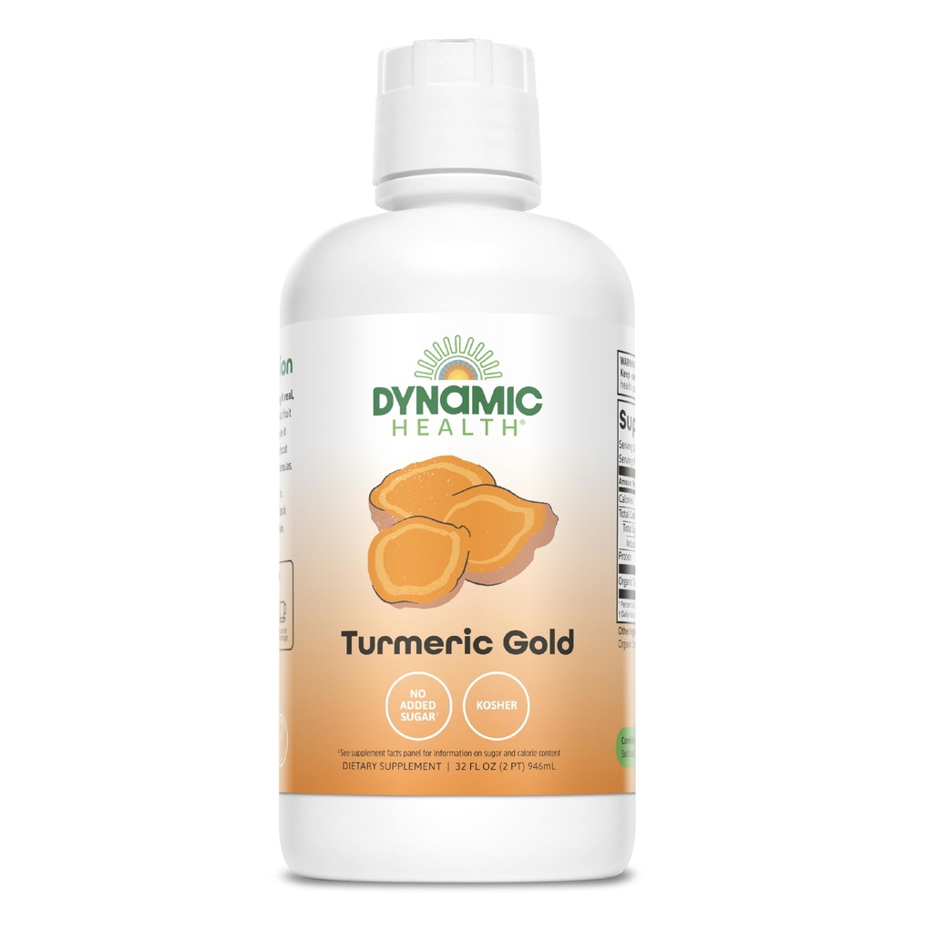 Dinamis Health Turmeric Gold, 100% Juice, Turmeric Supplement, No Addonitives, Joint Dukung, Antioksidant, Inflammation, Vegan, Gluten Free, Non-GMO, 32 Fl Oz