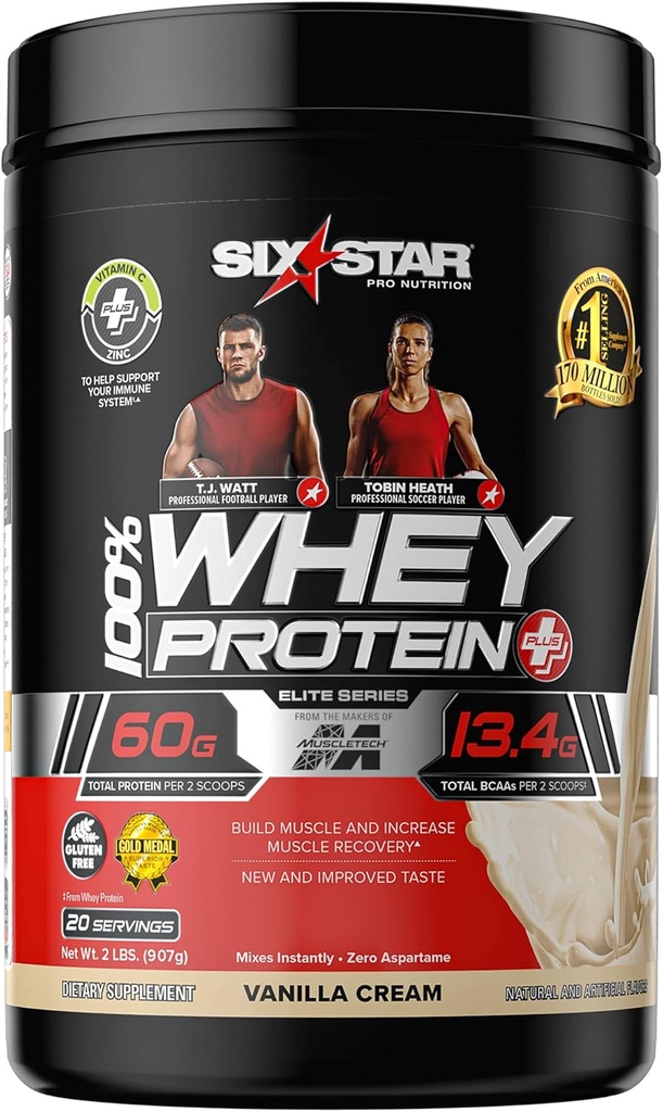 Whiy Protein Powder + Imune Dukung: Enam Bintang Whey Protein Plus 124; Whiy Protein Isolasi & Peptides + Muscle Builder; Lean Protein Powder untuk Muscle Gain & Recovery 124; Vanilla, 2 Lbs