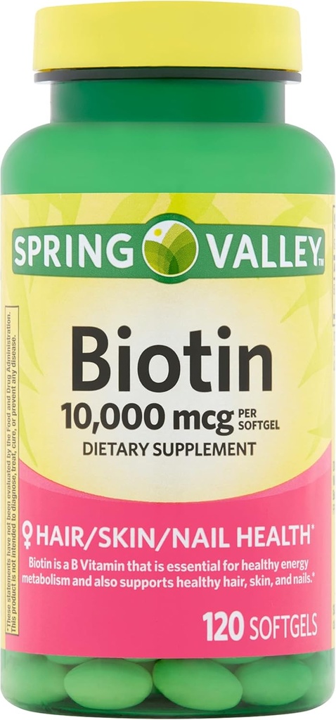 Suplemen Diet Spring Valley Biotin, 10.000 mg, 120 Softgels