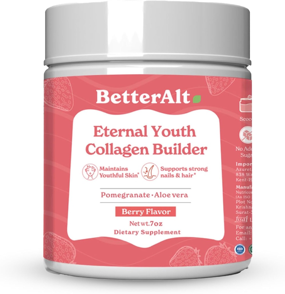 Lebih baik Alt Eternal Youth Collagen Builder (Berry Flavor) 200g 126; untuk Radiant, Muda & Glowing Skin 124; membantu Boost Collagen & Menyediakan Dukungan Antioksidant 124; Tak Ada Tambahkan Gula & Tak Ada Alamat Artificial