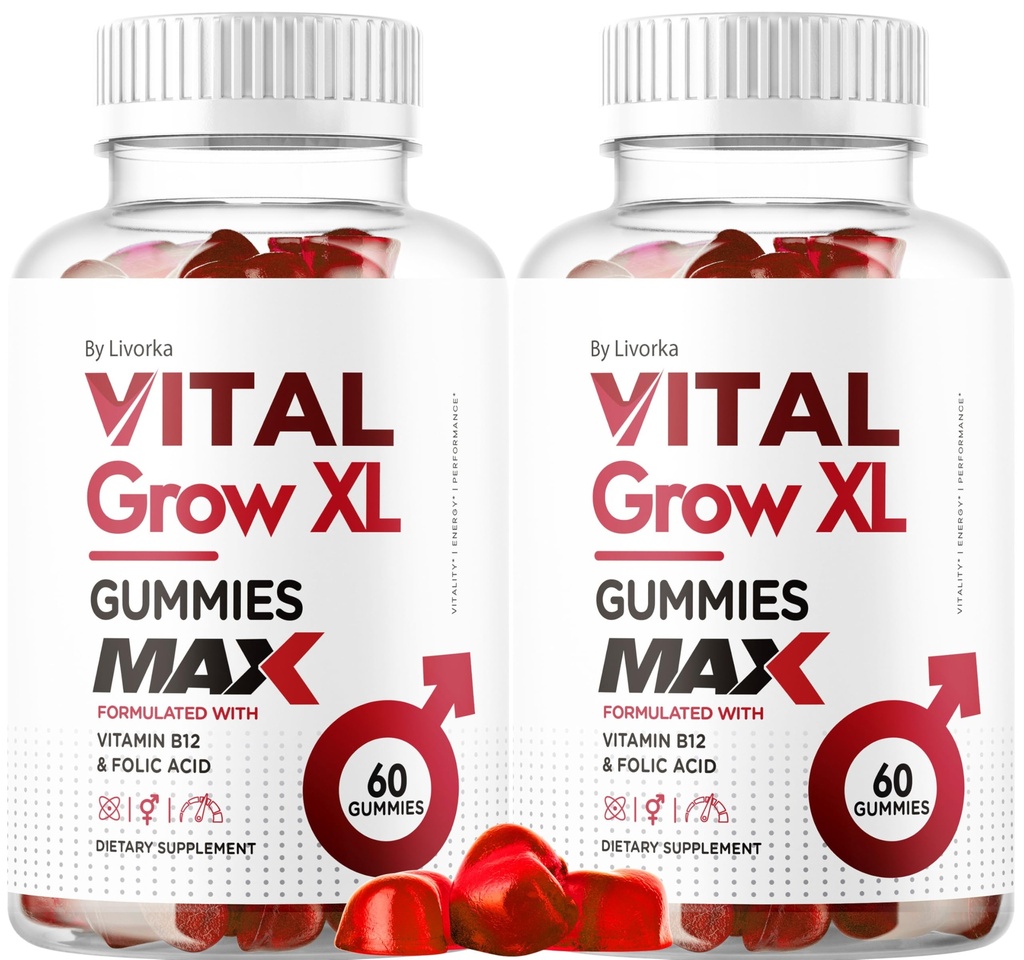 (2 Kembangkan) Vital Ginger Male Gummies - Pria Performance Gummies 1050MG Vital GrowXL Blast, Pertumbuhan Vital Gomitas Lanjutan Formula, 120 Gumula selama 2 Bulan