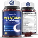 Melonatin 20mg Gummies for Adules - Sugar Free Melonatinin Gummies Extra Kekuatan dengan L- Theanine, Magnesium, Ashwagandha, Turmeric, D3 & Zinc - Non-Habit Forming