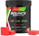 Bounce Pro Creatine Monohydrate Gummies for Men & Women, Low Calorie, 6G of Creatine per Serving, Vegan, Anti- Melting, Gluten- Free, Non-GMO, 2g of Creatine per Gummy (30ct, Cherry Lime)