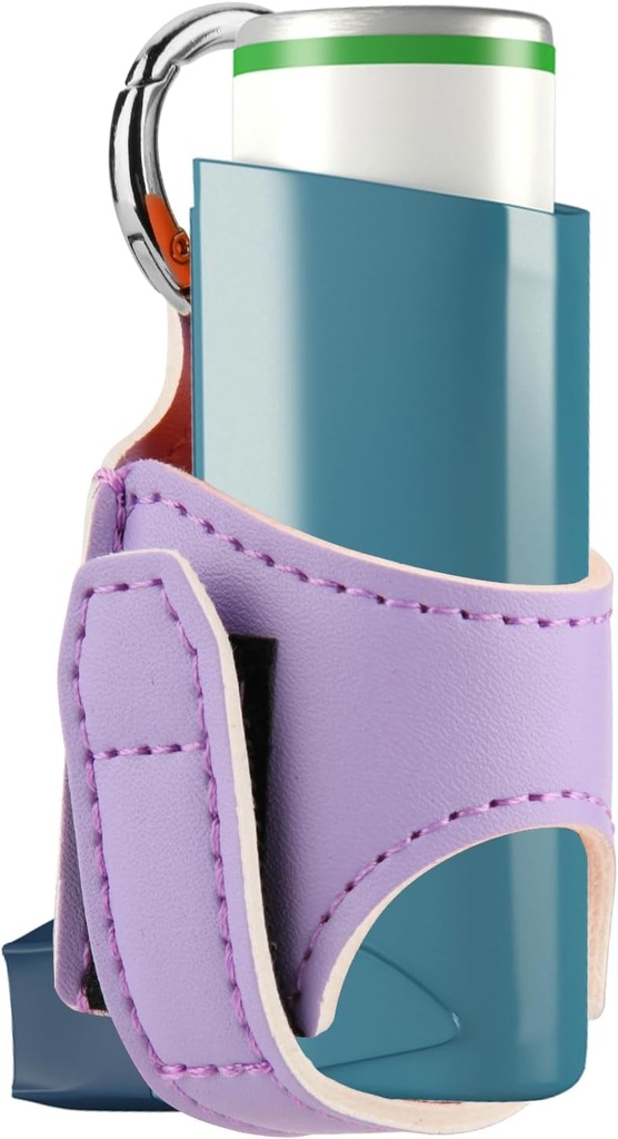 Beautyflier Asthma Inhaler Holder PU Leather Travel Hother untuk Dewasa dan Anak-anak, Inhaler Tidak Termasuk