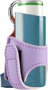 Beautyflier Asthma Inhaler Holder PU Leather Travel Hother untuk Dewasa dan Anak-anak, Inhaler Tidak Termasuk