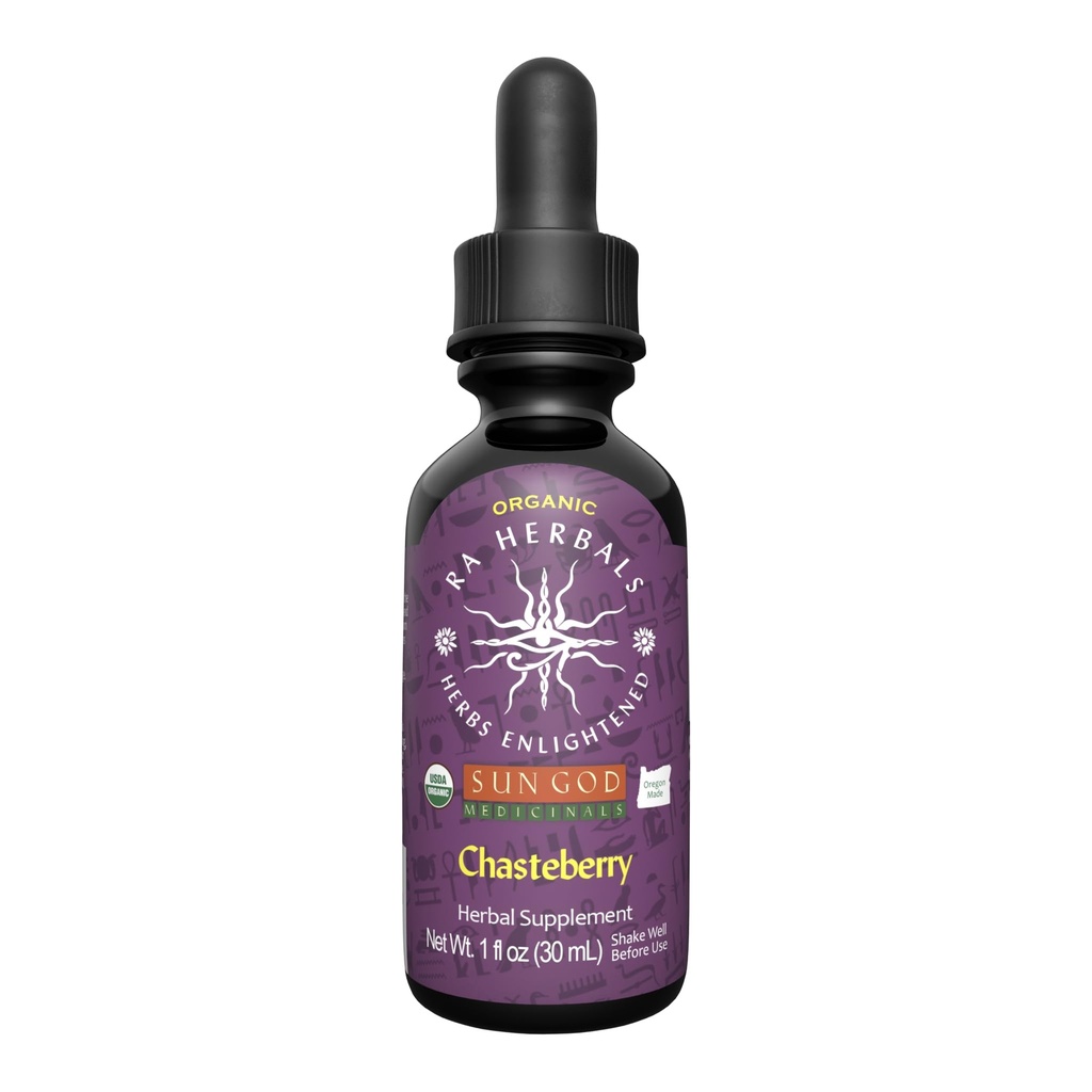 Ra Herbals Organic Chasteberry Extract 126; Vitex Agnus- Castus Herbal Taincture 124; Perempuan Hormonal Keseimbangan & Menstrual Dukungan; USDA Organik, Vegan, Liquid Drops 124; 1 fl oz