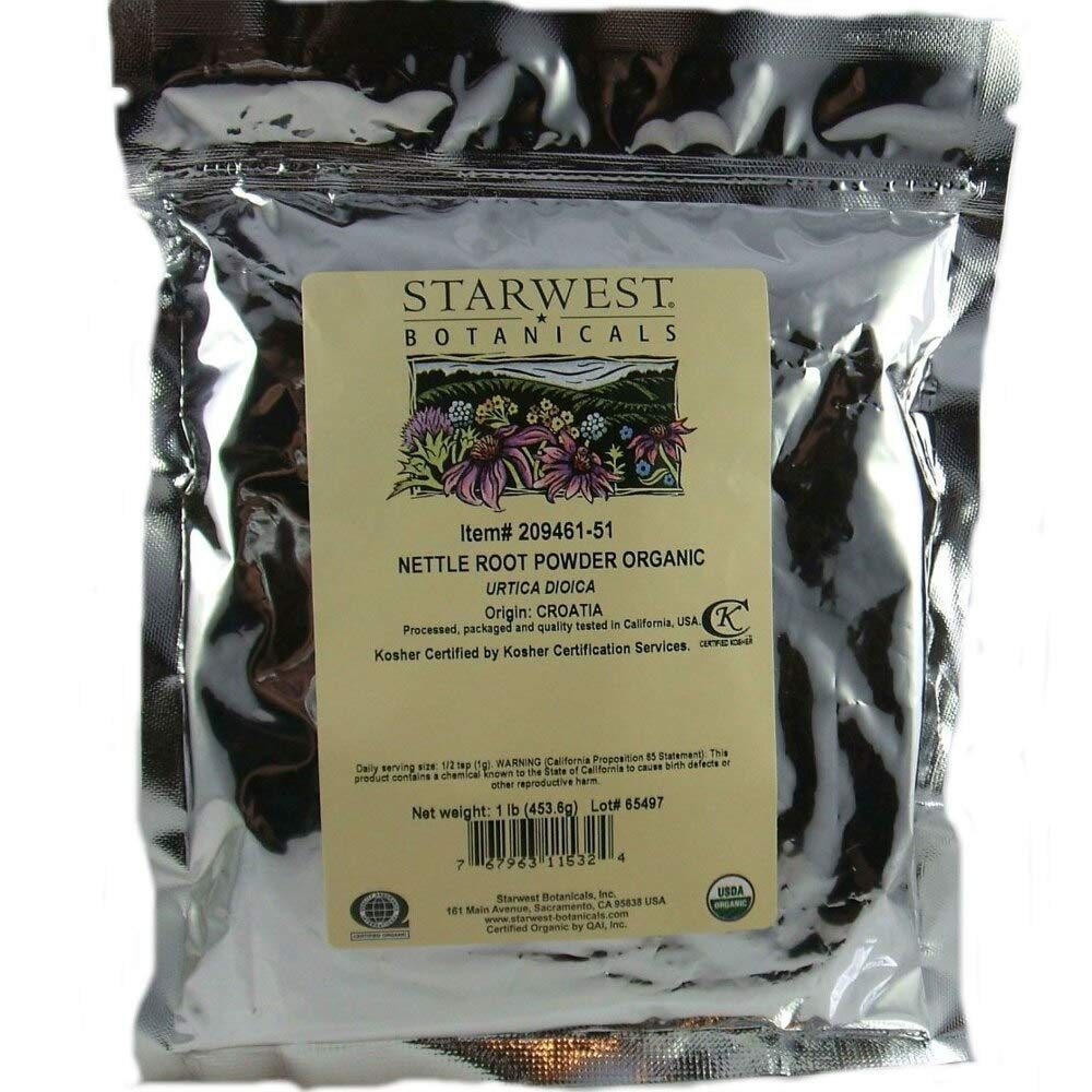 Nettle Root Powder Organik - Urtica Dioica, 1 lb, (Botanicals Starwest)