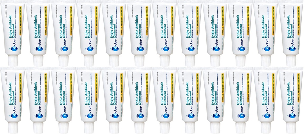 Globe Triple Antibiotic Aid Oquish, 0.5 oz (24- Pack) Aid Antibiotic Oquist, Perlindungan Infeksi 24 jam, Perawatan Wound untuk Scrapes Minor, Burns and Cuts