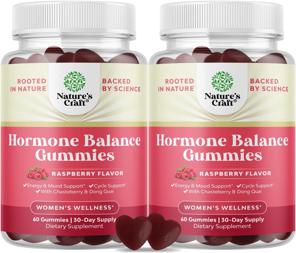 Keseimbangan Hormone untuk Wanita Gummies dari All Ages - PMS Suplemen Dukungan untuk Perempuan untuk Regulate Menstrual Siklus & Hormonal Menopause & Mood Swings dengan Vitamin B6 & Dong Quai - 60 Chews - 2 pack