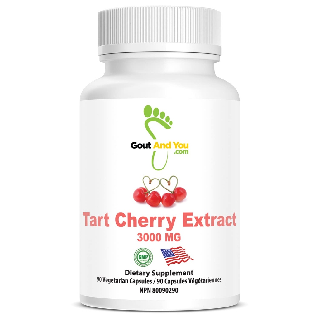 Goout and You Tart Cherry Extract 124; 3000 mg Per Serving 124; 90 Vegetarian Capsules 124; Gluten- Free