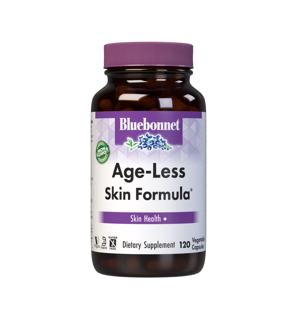 BlueBonnet Age- Kurang Skin Formula Kapsul, Putih, Vegetable, 120 Cacah