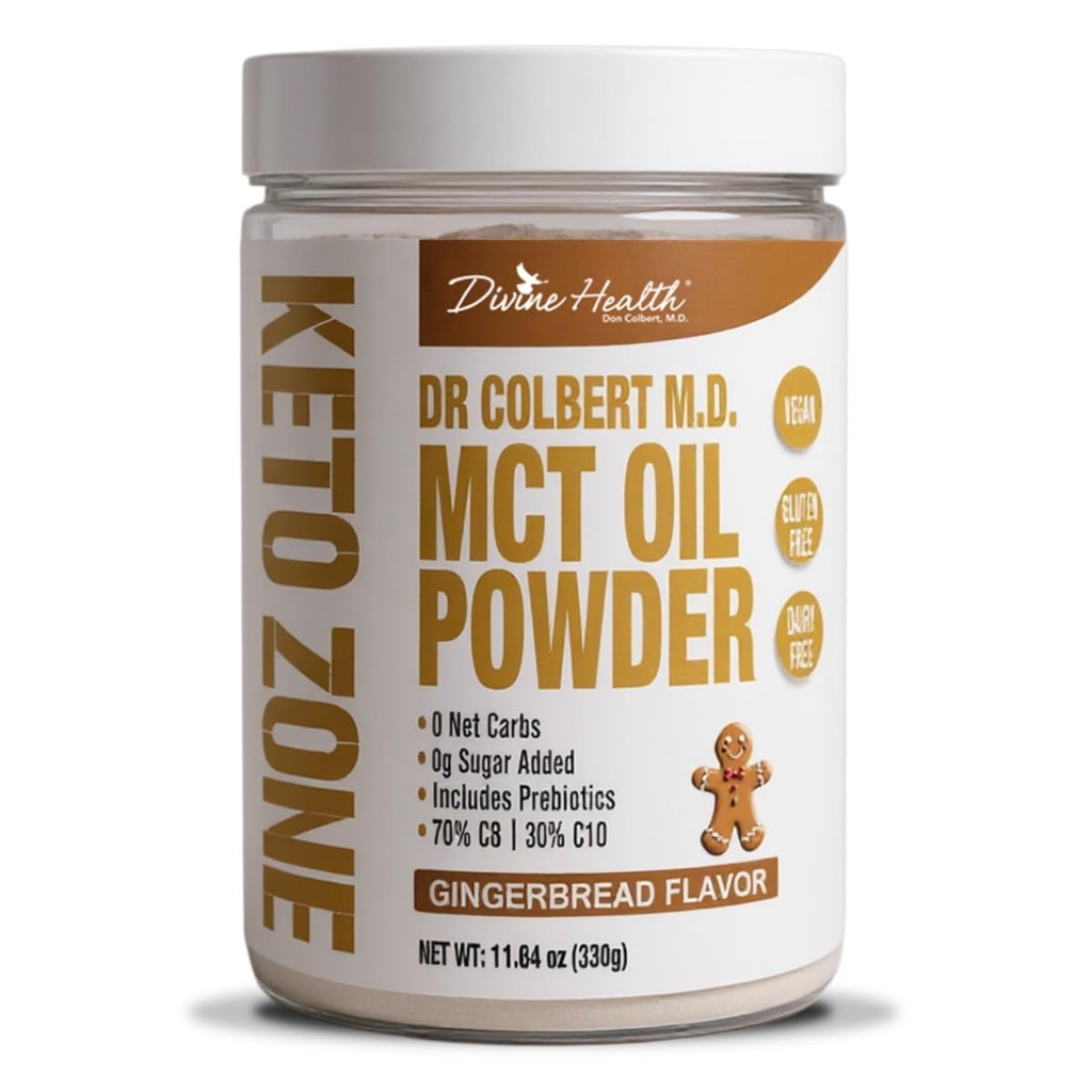 Divine Health Zone ® MCT Oil Powder 124; Gingerbread 124; 330 G 14; 30 Hari Supply 124; Dr Colbert 's Keto Zone Diet Book 124; Coffee Creamer 124; 70% C8 30% C10